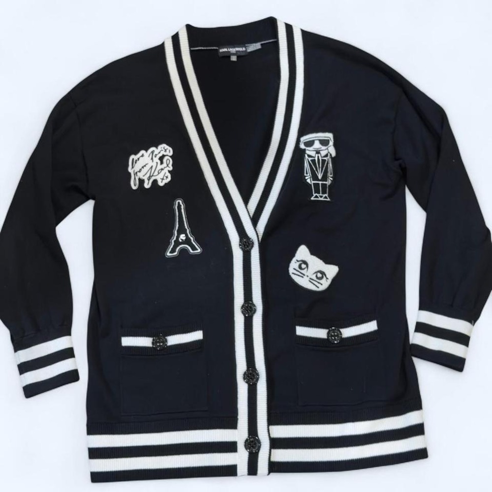 Karl Lagerfeld Paris collegiate-style cardigan‎
